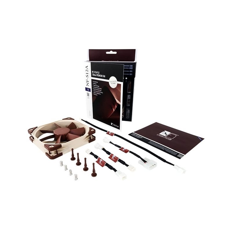 Noctua 120 x 120 x 25 NF-S12A FLX 1200rpm Öljylaakeroitu laitetuuletin 17.8dB - Kuva 2