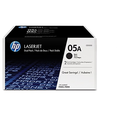 HP LaserJet CE505D -väriainekasetti, musta, Dual Pack