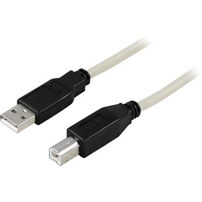 Deltaco 2.0 USB-A - USB-B -kaapeli, 2m, harmaa