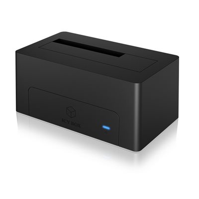 IcyBox Telakointiasema 1x 2.5"/3.5" SATA-kiintolevylle, 3.2 Gen2 USB-C, musta