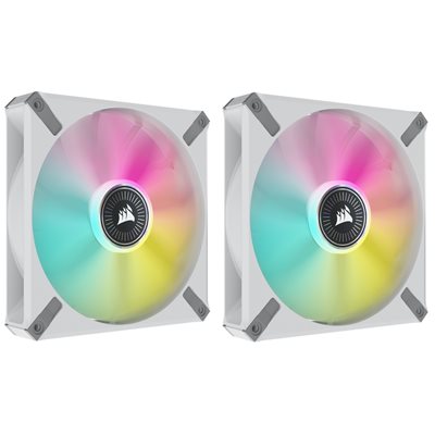 Corsair iCUE ML140 RGB ELITE - White Dual Fan Kit, 140mm PWM-laitetuuletinsarja
