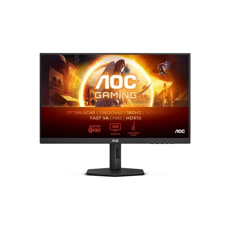 AOC 27" Q27G4XN, 180Hz QHD-pelimonitori, harmaa/musta