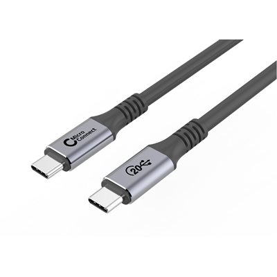 MicroConnect 3.2 Gen 2x2 USB-C -kaapeli, 20Gbps, 100W, 0,25m, musta