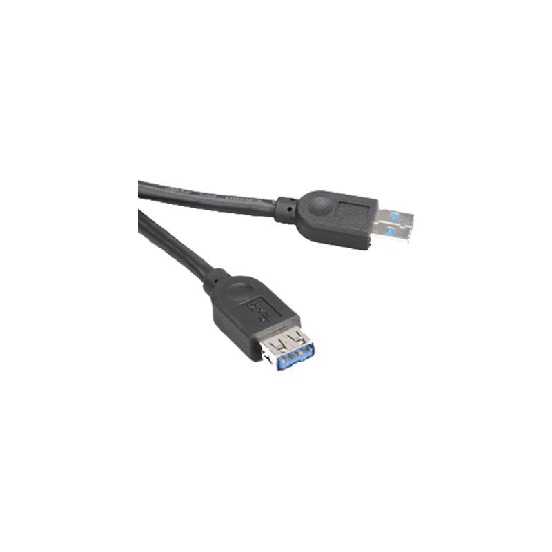 Akasa 3.0 USB-A jatkokaapeli, uros-naaras, 1,5m, musta
