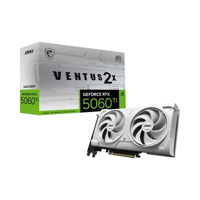 MSI GeForce RTX 5060 Ti VENTUS 2X OC WHITE PLUS -näytönohjain, 16GB GDDR7