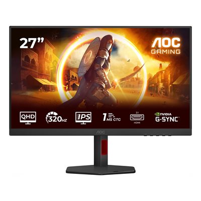 AOC 27" Q27G4SRU, 320Hz(OC) QHD-pelimonitori, musta/punainen