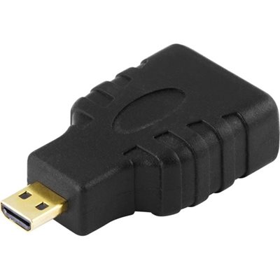 Deltaco HDMI High Speed with Ethernet adapter, Micro HDMI ur - HDMI na