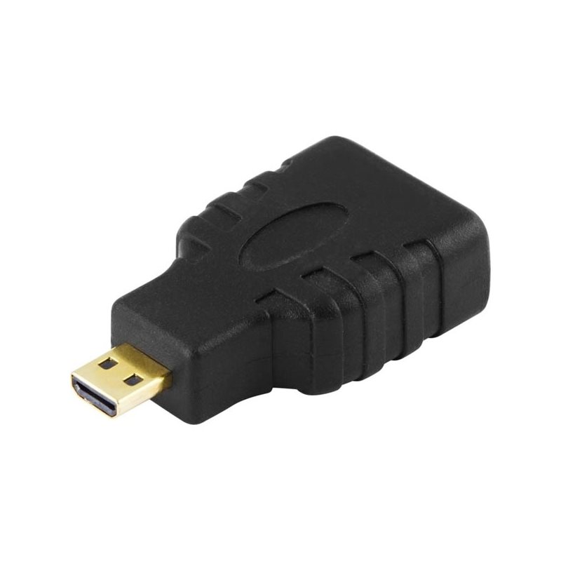 Deltaco HDMI High Speed with Ethernet adapter, Micro HDMI ur - HDMI na