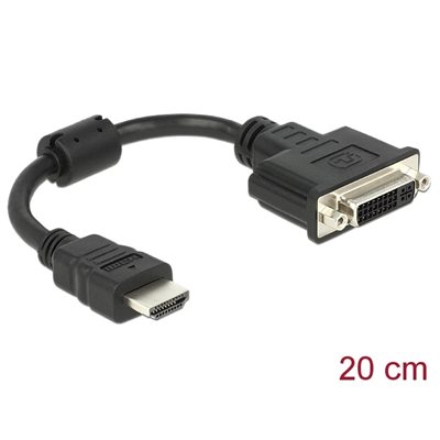 DeLock HDMI -> DVI-D -adapterikaapeli, 0,2m, musta