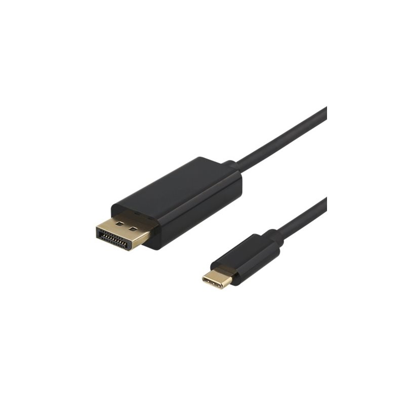 Deltaco (Outlet) USB-C -> DisplayPort -kaapeli, 2m, musta