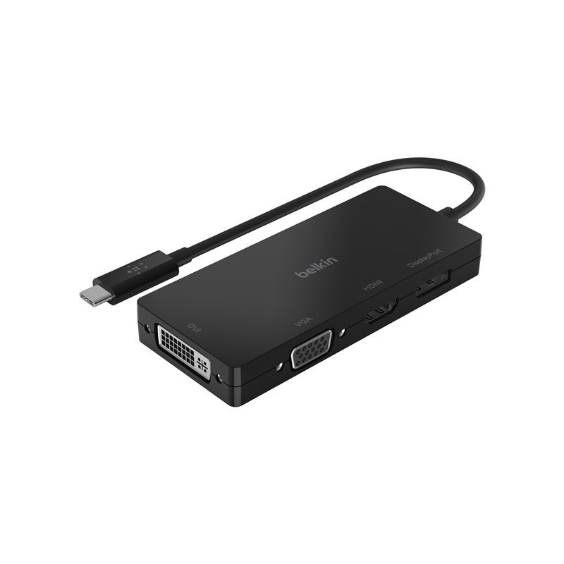 Belkin USB-C ->  HDMI, VGA, DVI, Displayport -adapteri, musta