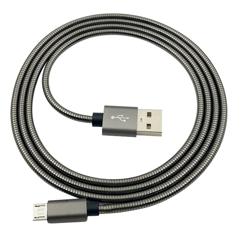 ProXtend 2.0 USB-A - Micro-USB -kaapeli, metallipunottu, 2,4A, 18W, 2m, musta