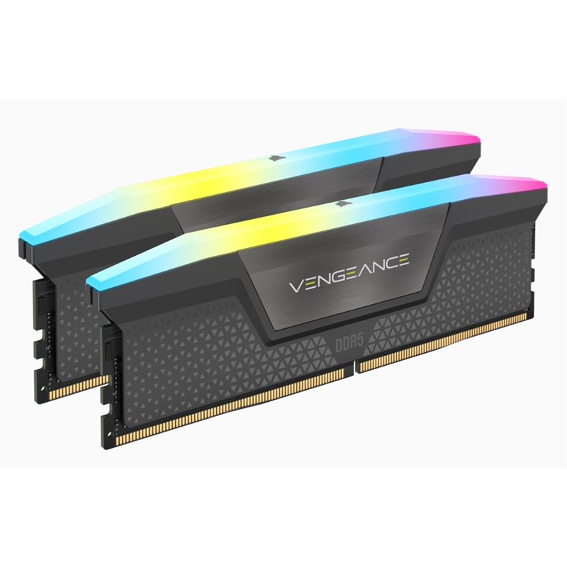 Corsair 64GB (2 x 32GB) Vengeance RGB, DDR5 5600MHz, CL36, 1.25V, harmaa