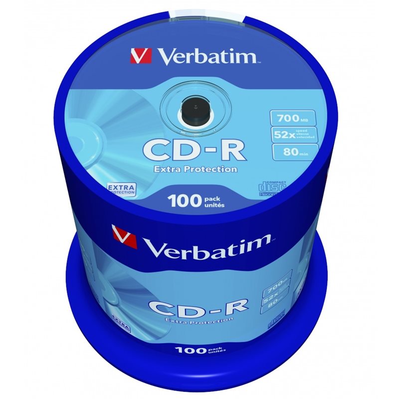 Verbatim CD-R 700MB/80min, 52x, spindle, 100kpl