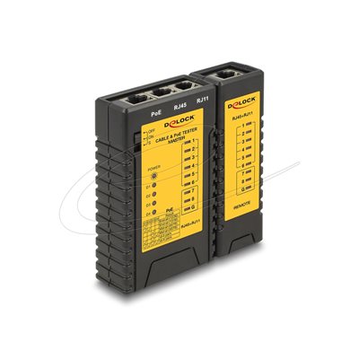 DeLock RJ-45/RJ-12/POE -testeri, musta