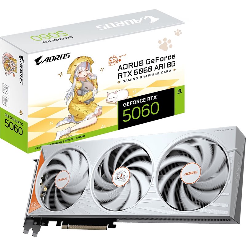 Gigabyte GeForce RTX 5060 AORUS ARI -näytönohjain, 8GB GDDR7