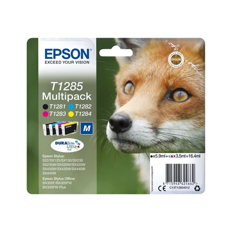Epson T1285 DURABrite Ultra Fox -väriainekasetti, tri-colour