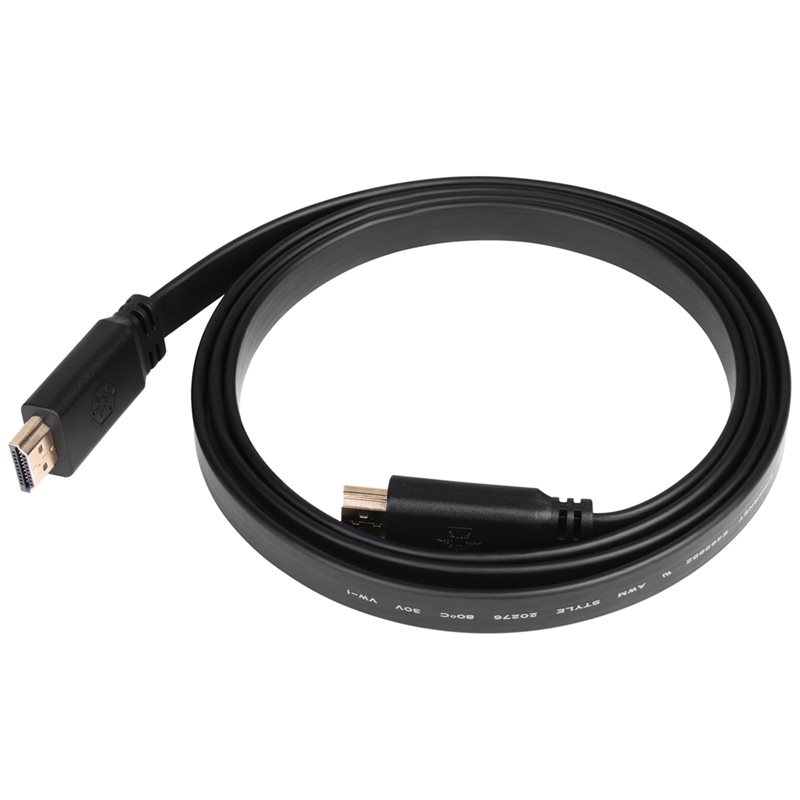 SilverStone CPH02, litteä HDMI 1.4a -kaapeli, 1,5m, musta