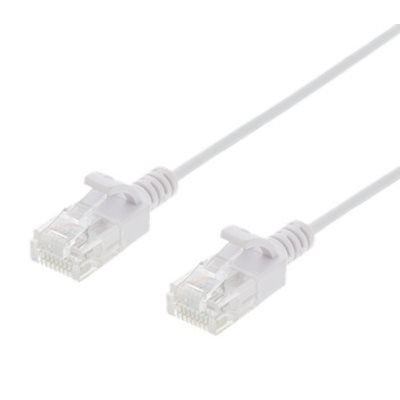 Deltaco U/UTP Cat6 ohut laitekaapeli, 2m, valkoinen