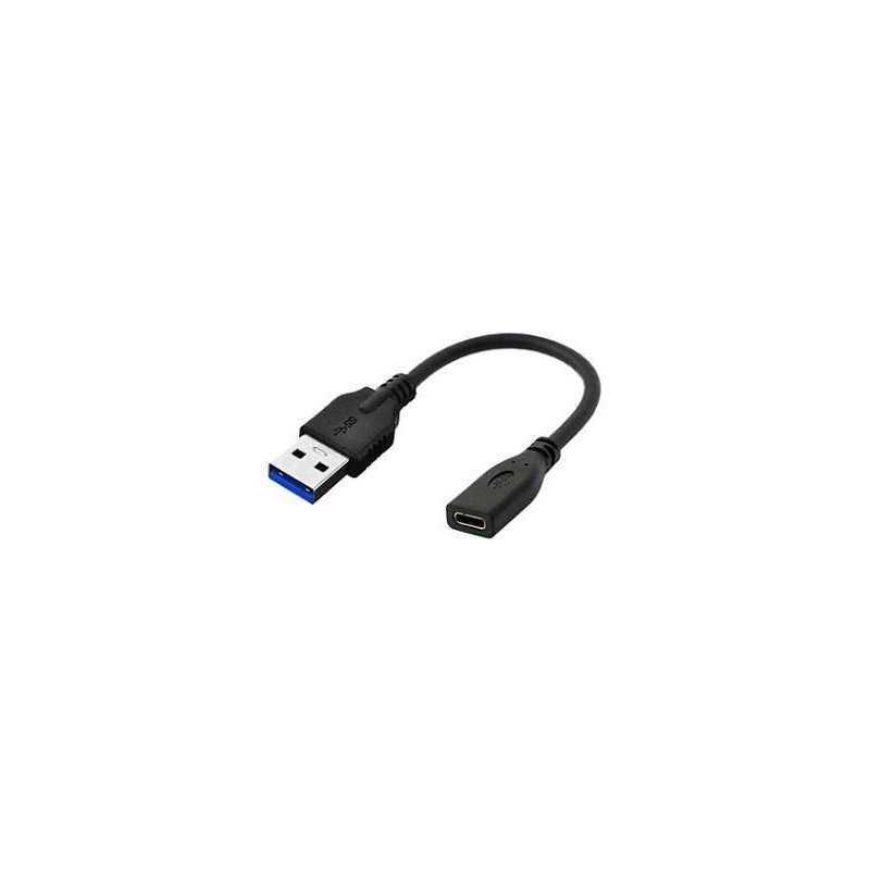 MicroConnect USB 3.0A - USB-C naaras -adapteri, 0,2m, musta