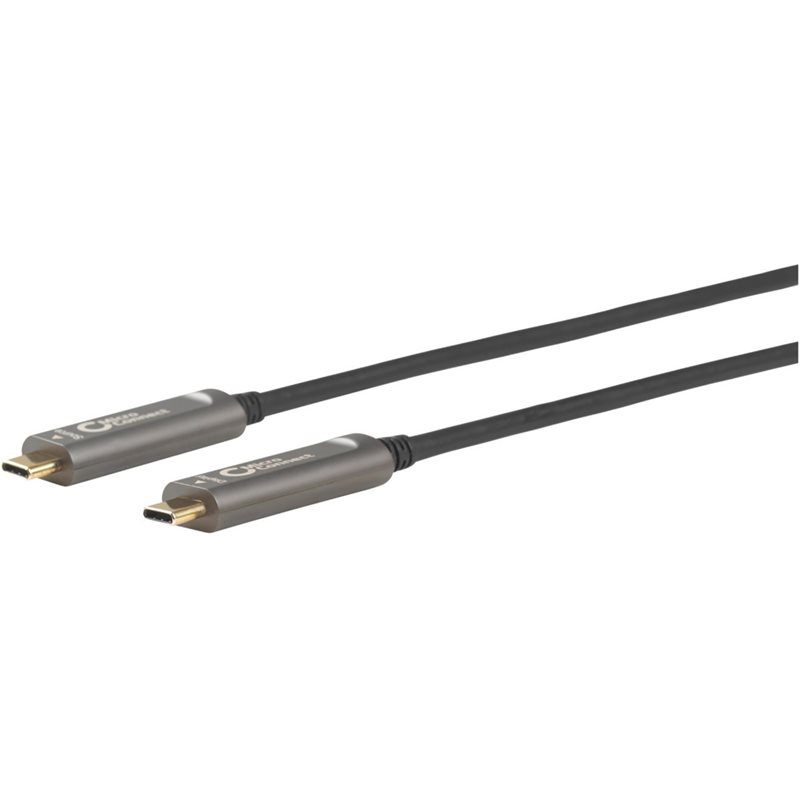 MicroConnect 3.1 Gen2 USB-C -kaapeli, optinen, 5m, musta/harmaa