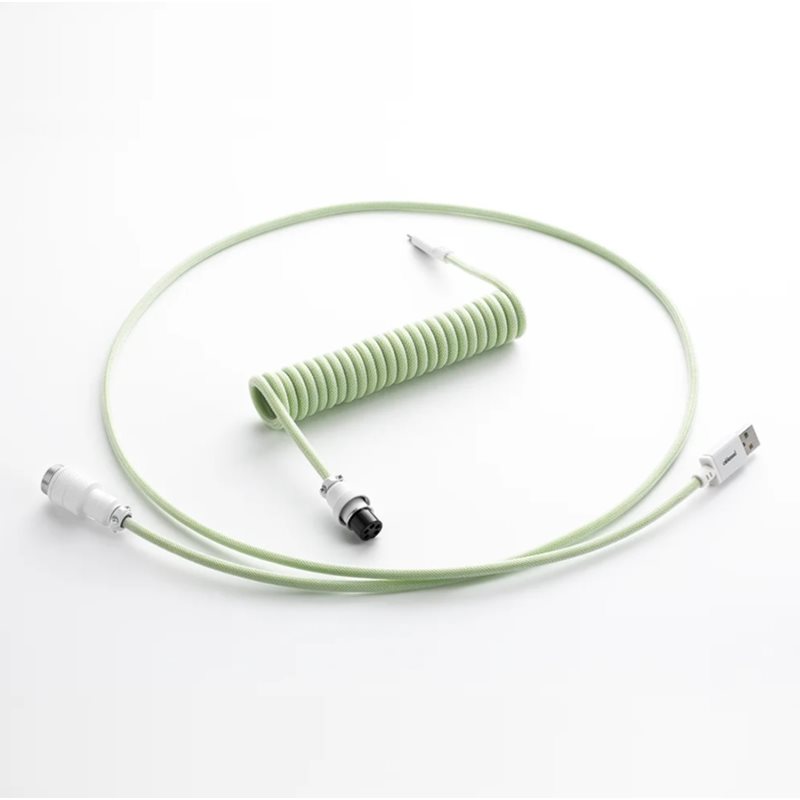 CableMod Pro Coiled Keyboard Cable, USB A -> USB Type C, 150cm, Lime Sorbet