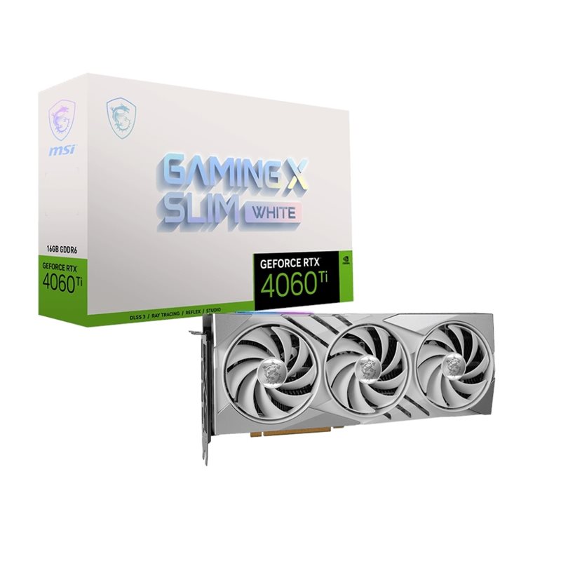 MSI GeForce RTX 4060 Ti GAMING X SLIM WHITE -näytönohjain, 16GB GDDR6