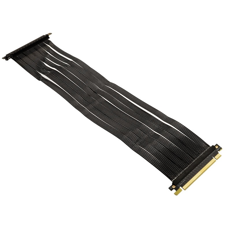 Ssupd Riser ribbon cable - PCIe 4.0, 430mm, musta