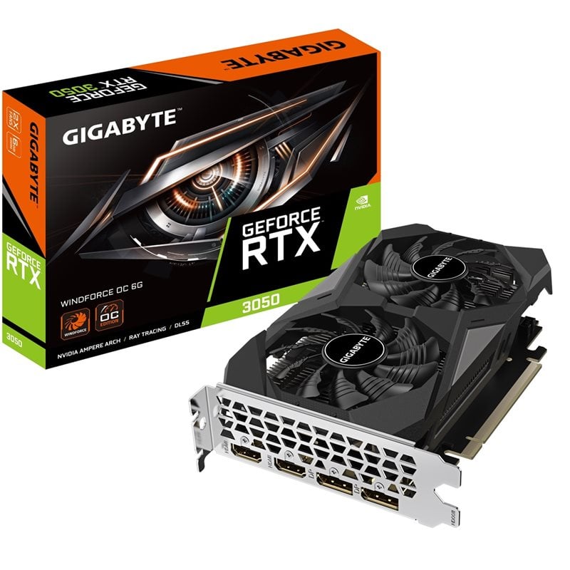 Gigabyte GeForce RTX 3050 WINDFORCE OC -näytönohjain, 6GB GDDR6