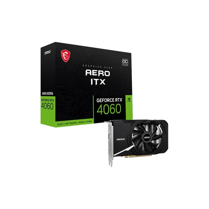 MSI GeForce RTX 4060 AERO ITX OC -näytönohjain, 8GB GDDR6