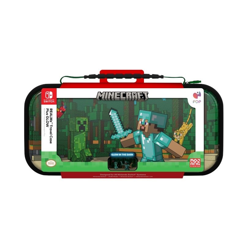 PDP Travel Case Plus GLOW - MINECRAFT FOREST BATTLE, konsolin suojakotelo