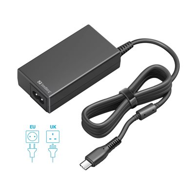 Sandberg 65W verkkovirtalaturi, USB-C PD, 1,8m, musta