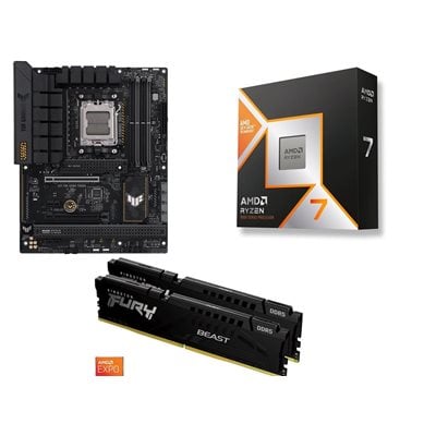 Asus TUF GAMING B650-PLUS + Ryzen 7 9800X3D + 32GB DDR5 6000MHz -tuotepaketti