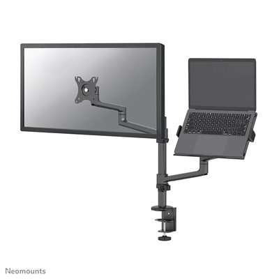 Neomounts 17-27" + ≤17.3" NEXT LITE Monitor/Laptop Desk Mount, kannettava/näyttövarsi pöydälle, musta