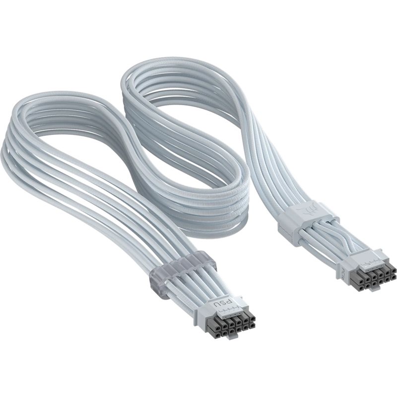 Corsair ThermalProtect PCIe 5.1 600W 12V-2x6 Cable, näytönohjaimen virtakaapeli, valkoinen