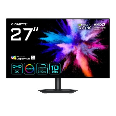 Gigabyte (Outlet) 27" GO27Q24G, 240Hz QHD OLED-pelimonitori, musta