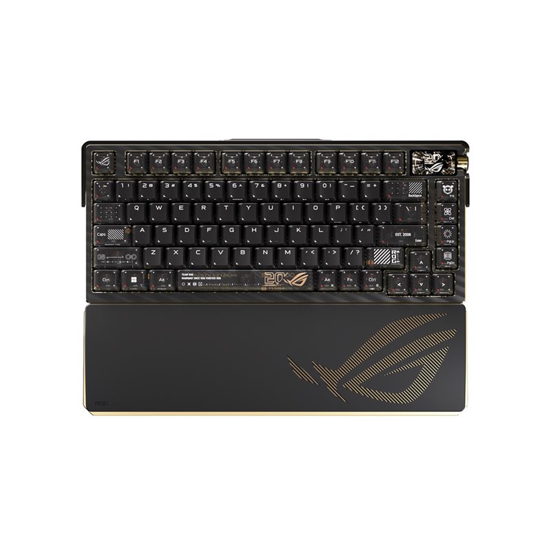 Asus ROG Azoth Extreme Edition 20, langaton mekaaninen pelinäppäimistö, 75%, ROG NX Snow, musta / kulta