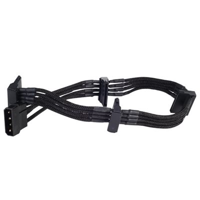 SilverStone Modauskaapeli, 1x 4-pin Molex muunto 4x SATA, musta