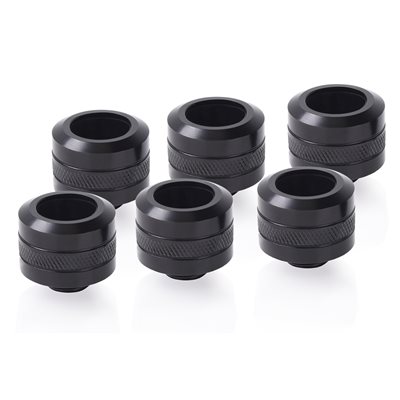 Alphacool Eiszapfen PRO 16mm HardTube Fitting G1/4 - Deep Black -putkiliitinsarja (6-pack)