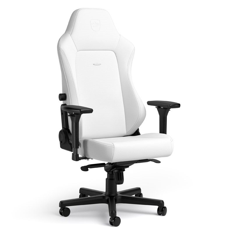 noblechairs HERO Gaming Chair - White Edition, keinonahkaverhoiltu pelituoli, valkoinen/musta