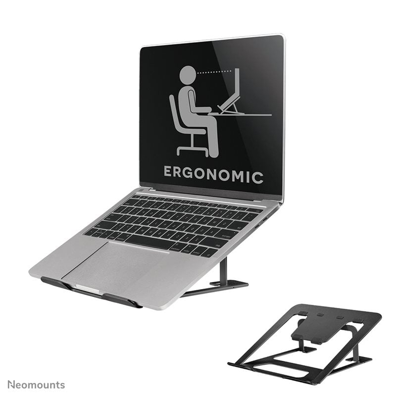 Neomounts by Newstar NSLS085BLACK foldable laptop stand, kokoontaittuva kannettavan tietokoneen teline, musta