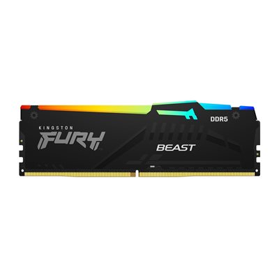 Kingston 8GB (1 x 8GB) FURY Beast DDR5 RGB, DDR5 4800MHz, CL38, 1.10V, musta