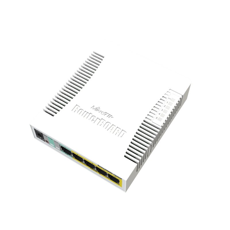 MikroTik RB260GSP, 5-porttinen Gigabit-kytkin, PoE, valkoinen
