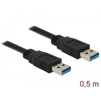 DeLock 3.2 Gen1 USB-A -kaapeli, 0,5m, musta