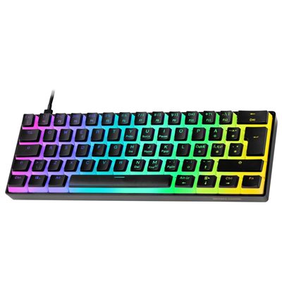 Deltaco Gaming DK475, mekaaninen pelinäppäimistö, 60%, Linear Pink, musta