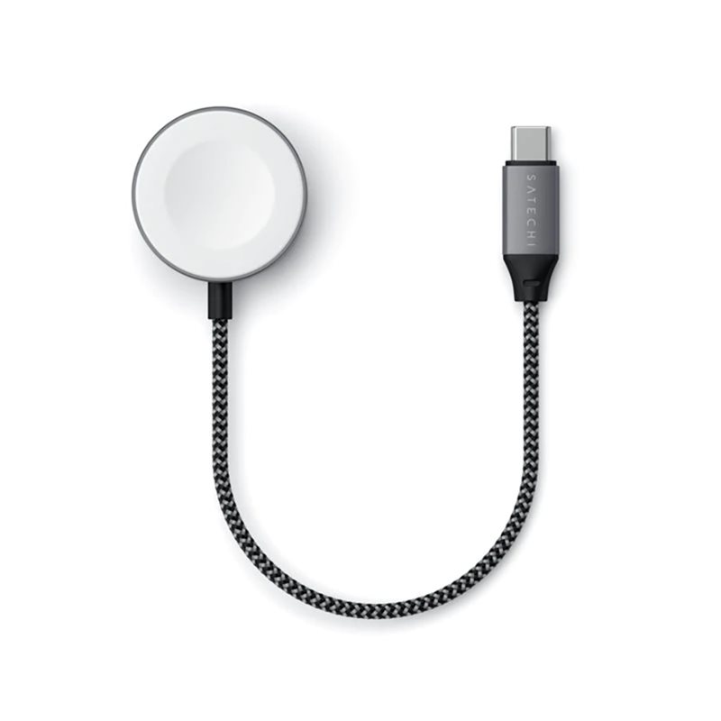 Satechi USB-C magneettinen latauskaapeli Apple Watchille, harmaa/musta