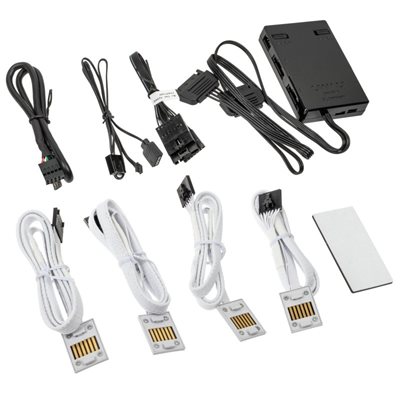 Lian Li UNI HUB SL-INF Controller, RGB/tuuletin -kontrolleri, L-Connect 3, valkoinen/musta