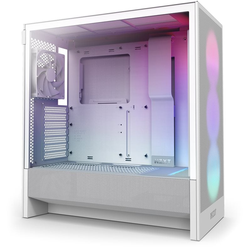 NZXT H5 Flow RGB (2024) - White, ikkunallinen miditornikotelo, valkoinen