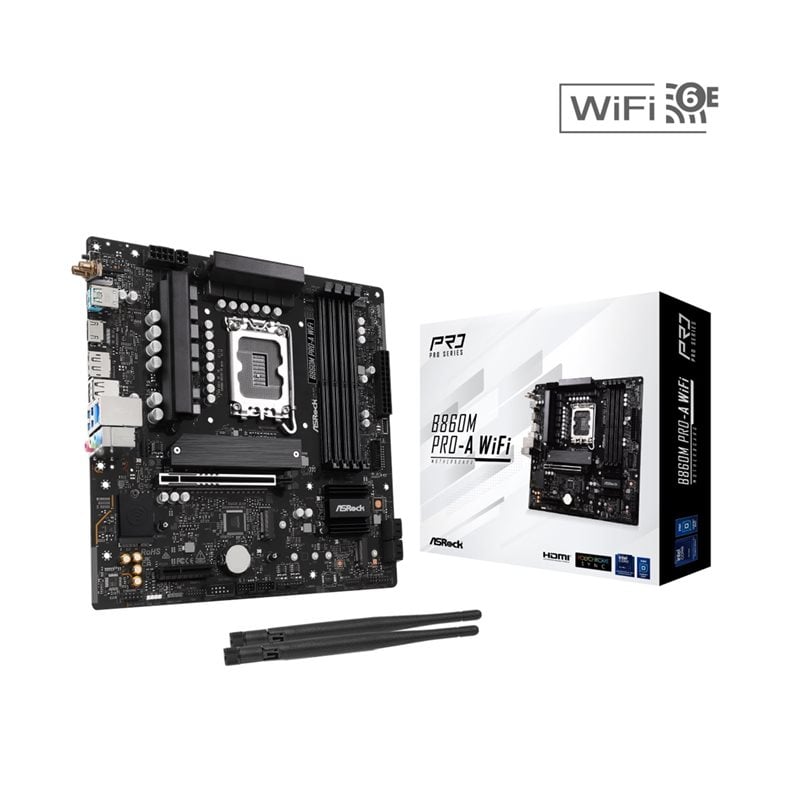 ASRock B860M Pro-A WiFi, mATX-emolevy