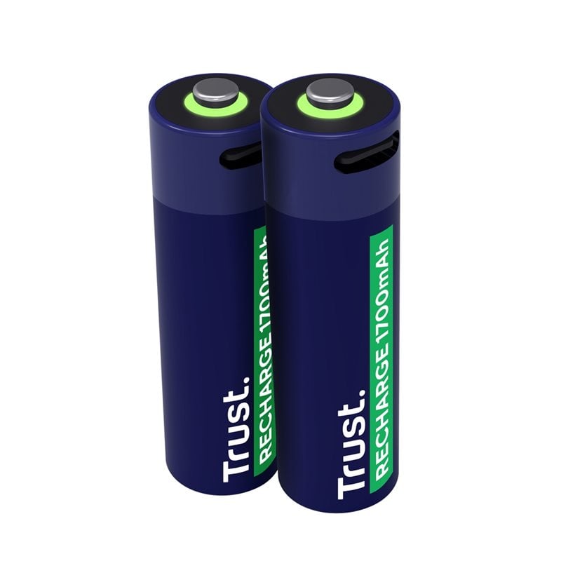 TRUST USB-C-ladattava AA -akkuparisto, 1700mAh, 2kpl